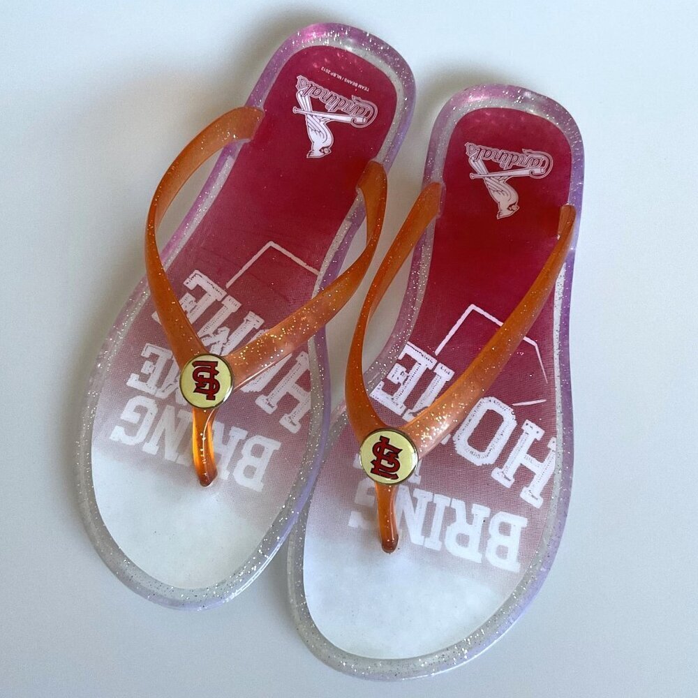 CARDNINALS BASEBALL JELLY SANDALS FLIP FLOPS